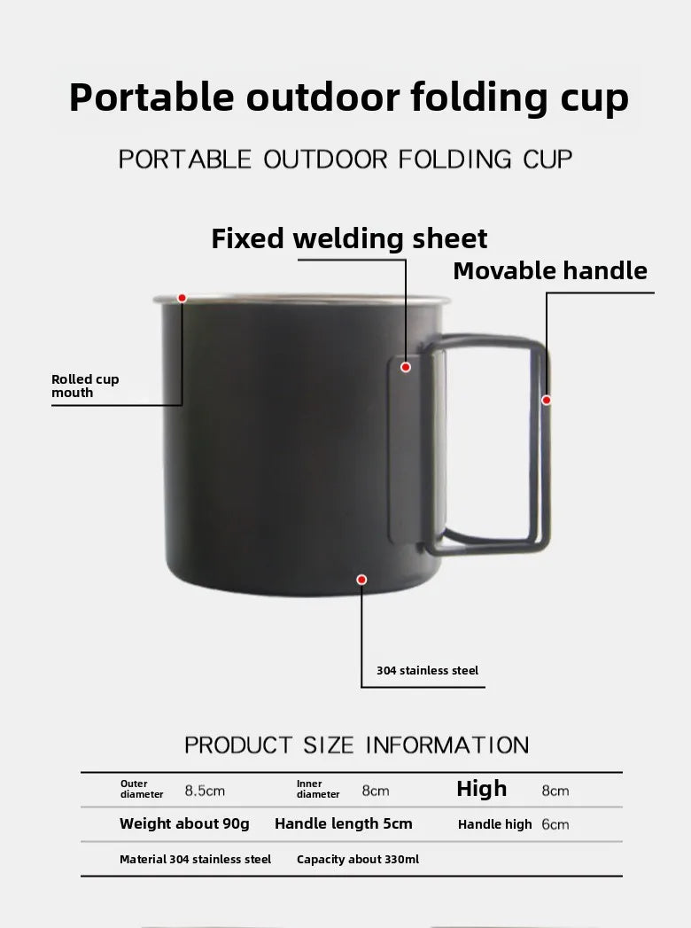 Camping Mug Titanium Cup Tourist Tableware Picnic Utensils Outdoor Kitchen Equipment Travel Cooking Set Cookware Hiking