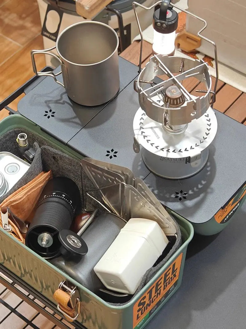 For Stanley Lunch Box 9.4L Camping Gear  Ultralight Aluminum Portable Table Plate Felt Lining Picnic Camping Outdoor Accessory