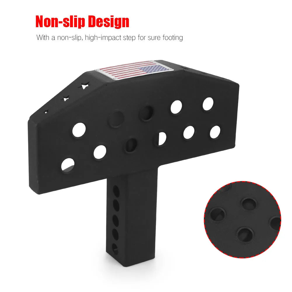 30cm Hitch Mount Bump Step Anti Slip USA Style For 2'' Hitch Receiver With Safety Reflectors For RV SUV Truck Flatbed Camper