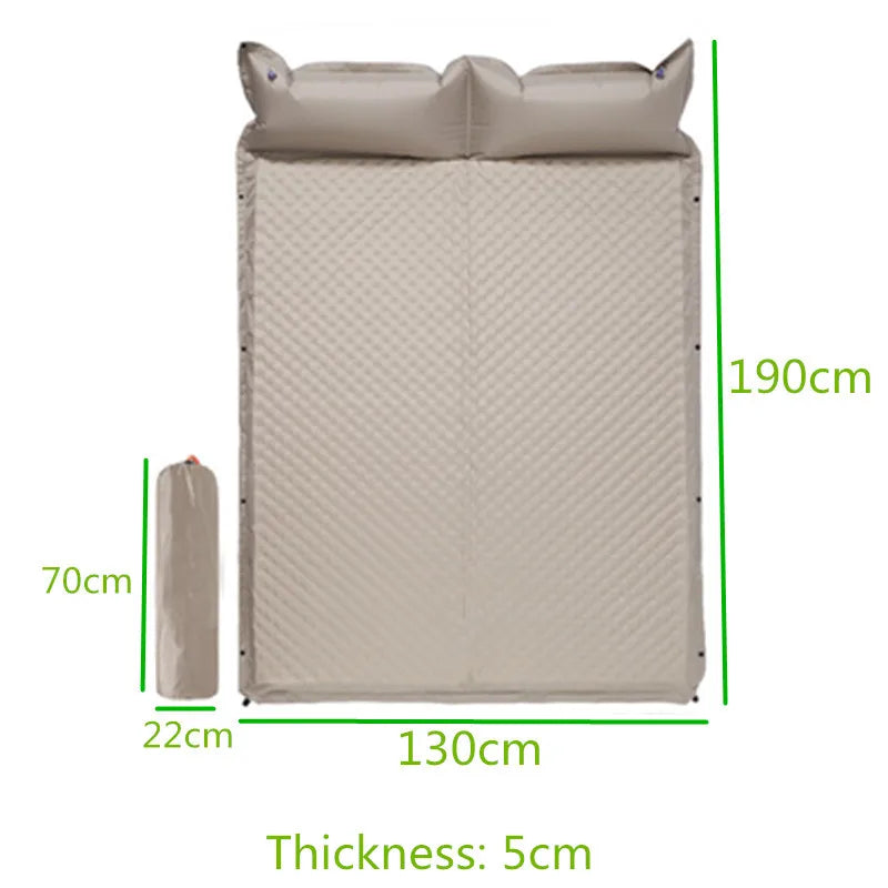 Outdoor Camping Automatic Inflatable Mattress Double Air Mattress Sleeping Pad Camping Moisture-proof Mat Air Cushion Moisture-p