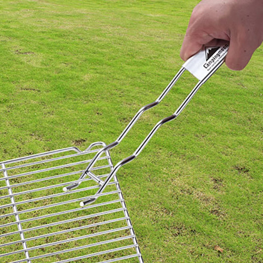 BBQ Grill Grate Lifter Stainless Steel Cooking Grids Lifter Gripper Outdoor Camping Cookware Equipment