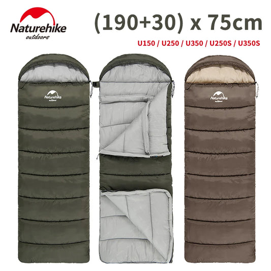 Naturehike Sleeping Bag Ultralight Winter Envelope Spliceable Sleeping Bag for Outdoor Camping Adult Waterproof Cotton Quilt