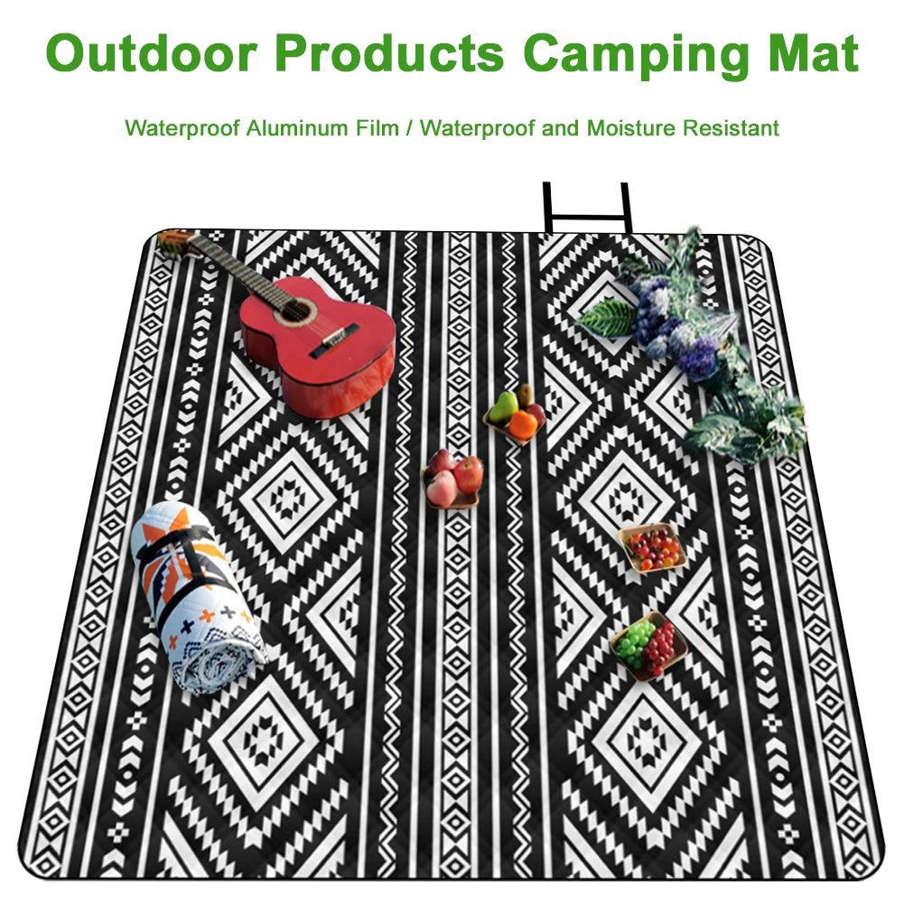 Large Outdoor Foldable Blanket Waterproof Camping Picnic Moisture-proof Mat Tent Mat for Camping Park Beach Travelling Family