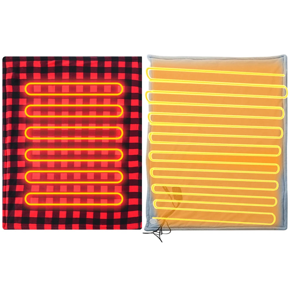 Car Electric Heated Blanket Heated Blanket Mattress Fast Heating 12V Soft Heating Mat 9 Adjustable Temperature for Car Camping