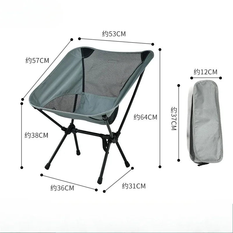 Outdoor Camping Chair Folding Moon Beach Chair Portable Leisure Travel BBQ Fishing Chairs Detachable Picnic Outdoor Furniture