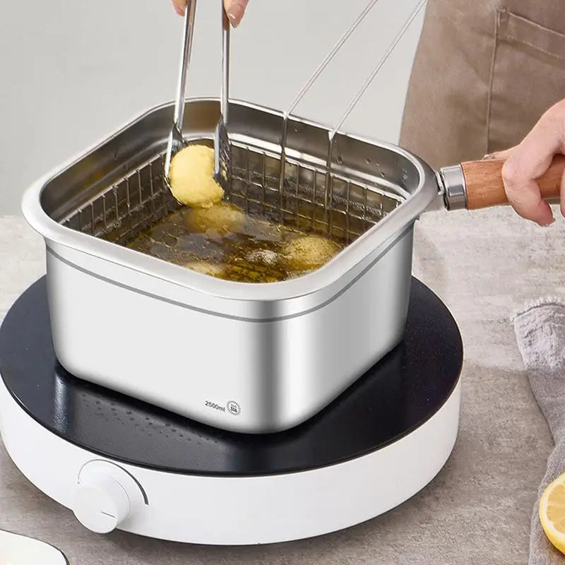 Camping Cookware Set 2500ml Square Camping Cooking Pot Multifunctional Hiking Cooking Set Camping Equipment Deep Fryer Pot for