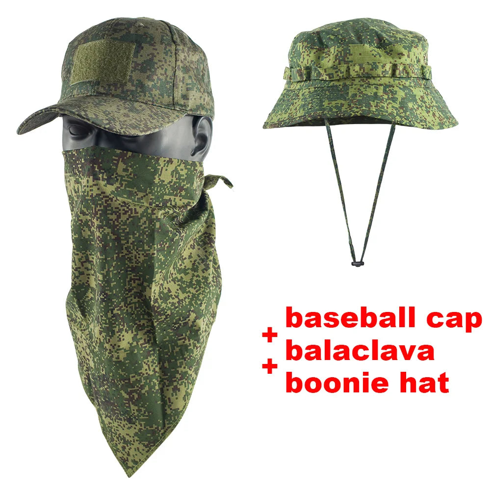 MEGE Tactical Camouflage Balaclava Boonie Hat Baseball Beanies Fishing Hat Bucket Hat Ghillie Cap