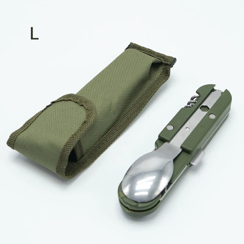 Camping Cutlery Stainless Steel  Folding Knife Fork Spoon Portable Outdoor Tableware Camping Equipment