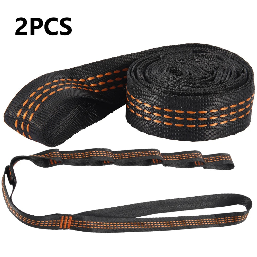 2/4Pcs Hammock Straps Special Reinforced Polyester Straps For Outdoor Camping Black Hammock Straps High Load-bearing Rope Strap
