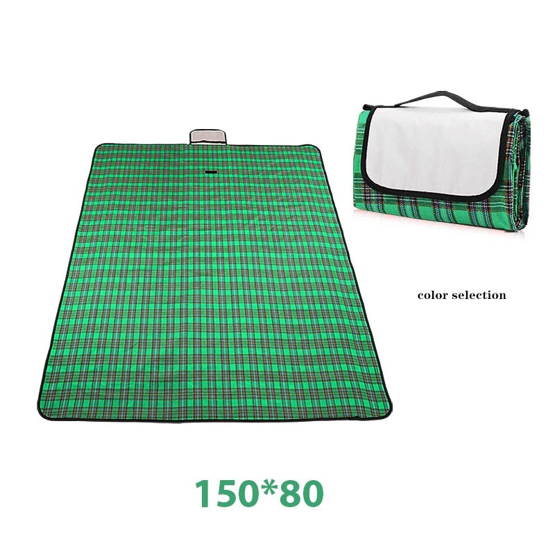 Camping Picnic Mat Portable Beach Blanket Waterproof Moistureproof Plaid Blanket Beach Mat Hiking Travel Foldable Sleeping Mat
