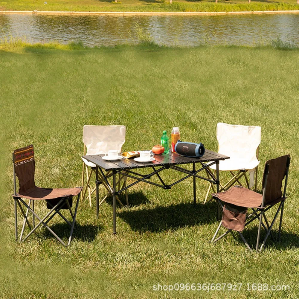 Folding Camping Table Outdoor Portable Picnic Table  Aluminum Alloy Adjustable Igt Table Convenient Low Rectangular Side Tables