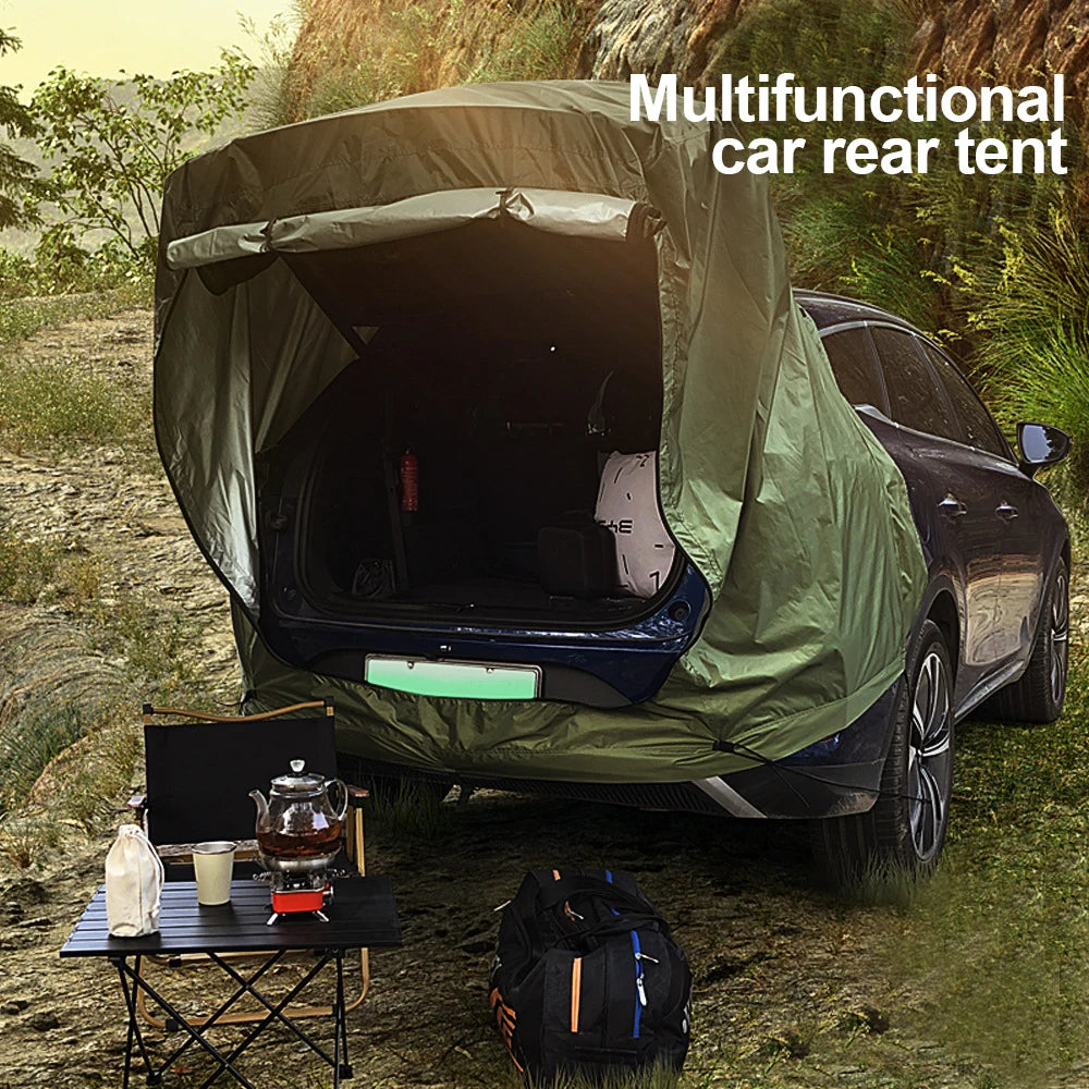 SUV Car Roof Tent, Waterproof Tailgate Awning for Camping, 3-4 Person Universal Sun Shelter with UV Protection