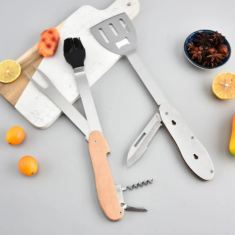 Multifunctional Camping Grill  Foldable Portable BBQ  For Picnic Hiking Travelling BBQ