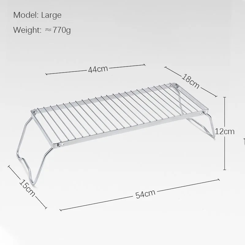 Folding Campfire Grill Portable Stainless Steel Camping Grill Grate Gas Stove Stand Multifunctional Outdoor Wood Stove Stand