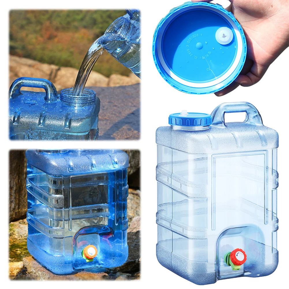 28L Water Storage Container Large Capacity Mineral Water Barrel Dustproof Water Storage Bucket for Self-Driving Tour
