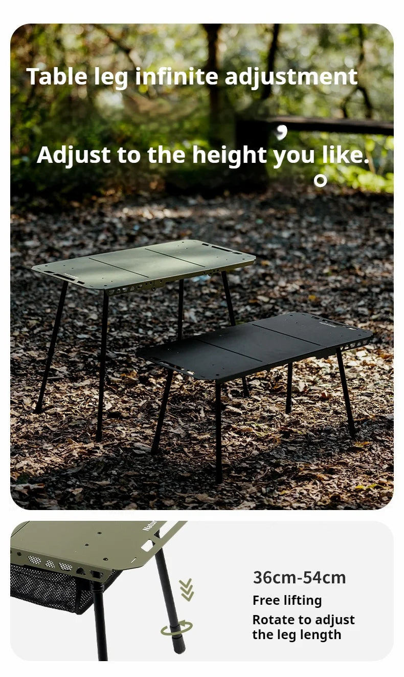 Naturehike Outdoor Igt Table Multifunctional Camping Tactical Table Adjustable Height Picnic Portable Folding Lightweight Table