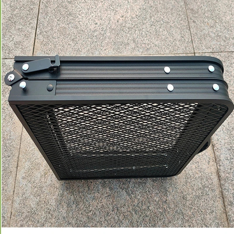 Car RV Camping Table Iron Mesh Folding Table Portable Outdoor Camping Stand Aluminum Alloy Dining Table
