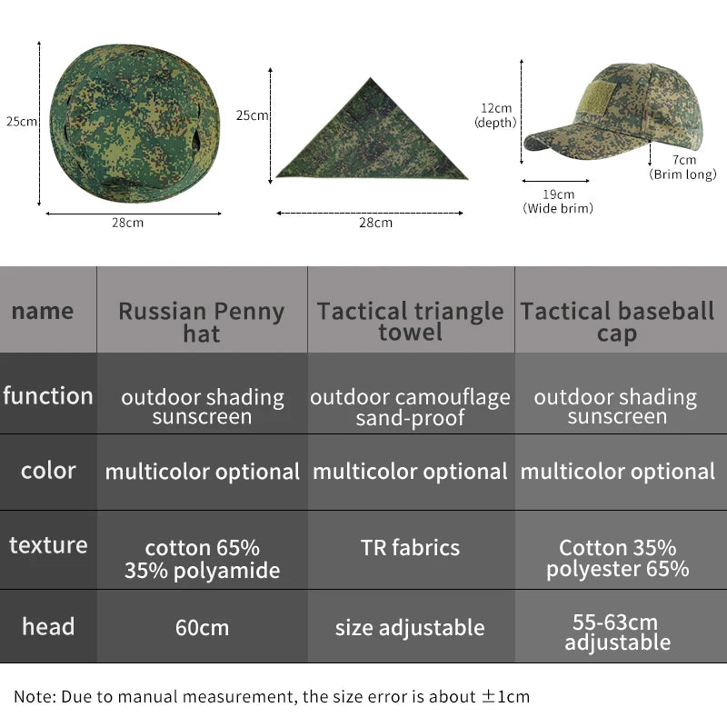 MEGE Tactical Camouflage Balaclava Boonie Hat Baseball Beanies Fishing Hat Bucket Hat Ghillie Cap