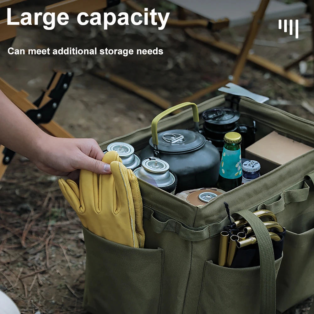 Camping Cooking Utensil Storage Tool Box Multifunction Car Trunk Storage Bag Large Capacity Collapsible Outdoor Hiking Fishing