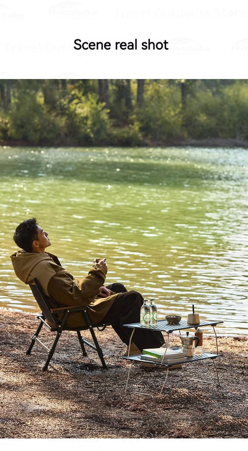 Naturehike Outdoor Folding Table Stainless Steel Camping Table Picnic Barbecue Chicken Rolls Outdoor Table Portable Picnic Table