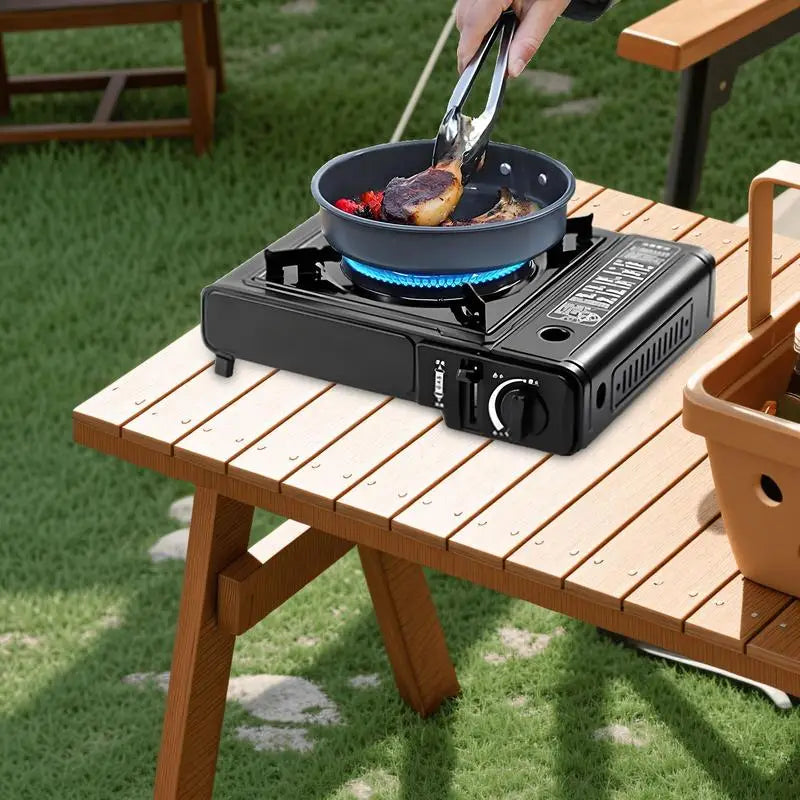 Portable Camping cassette stove with windproof ring Cooking Gear Outdoor Picnic camping Burner for home camping and travel