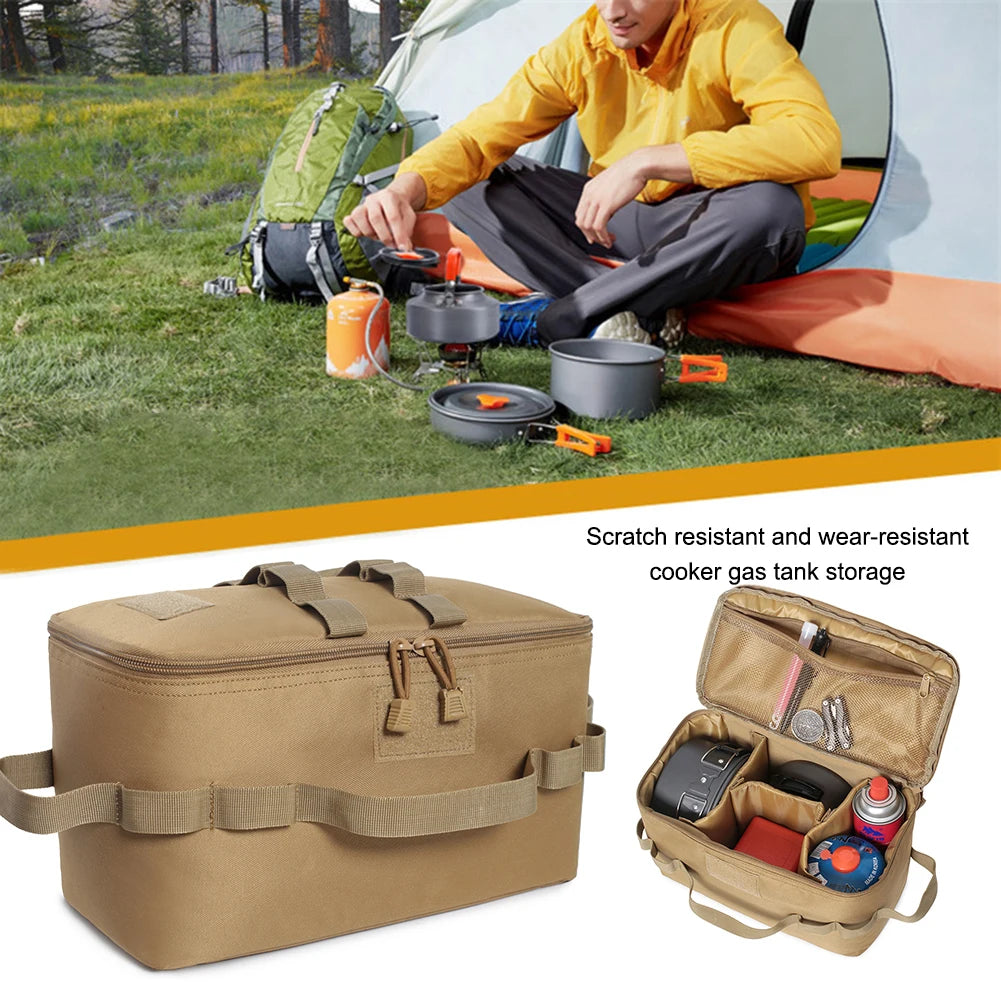 Practical Organizer Bags Multifunctional Camping Storage Bags 600D Oxford Gas Stove Canister Pot Carry Bags Outdoor Equipment