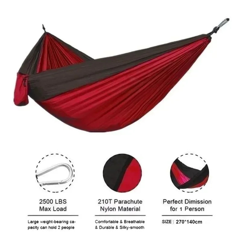 Camping Hammock Portable Portable Camping Hammock Single Person Lightweight Outdoor Travel Sleeping Gear for Hiking Garden Beach