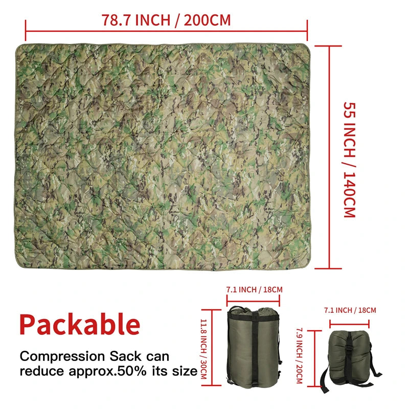 Portable Sleeping Bag Cotton Keep Warm Survival Blanket Camping Picnic Mat Equipment Tactical Water Resistant Poncho accessoires