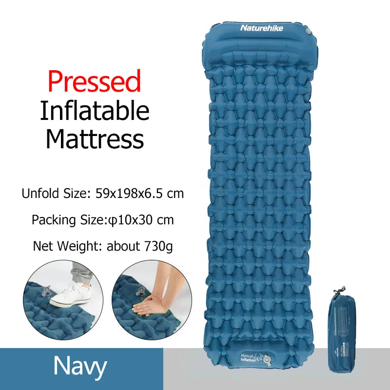 Naturehike Inflatable Mattress Camping Mattress Air Mattress Ultralight Outdoor Sleeping Pad Folding Bed Hiking Sleeping Mat