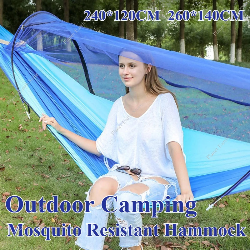 2025 Camping Hammock with Mosquito Net Sleeping Tent Hammock Suitable for Camping Outdoor Hammock for Garden with Storage Bag