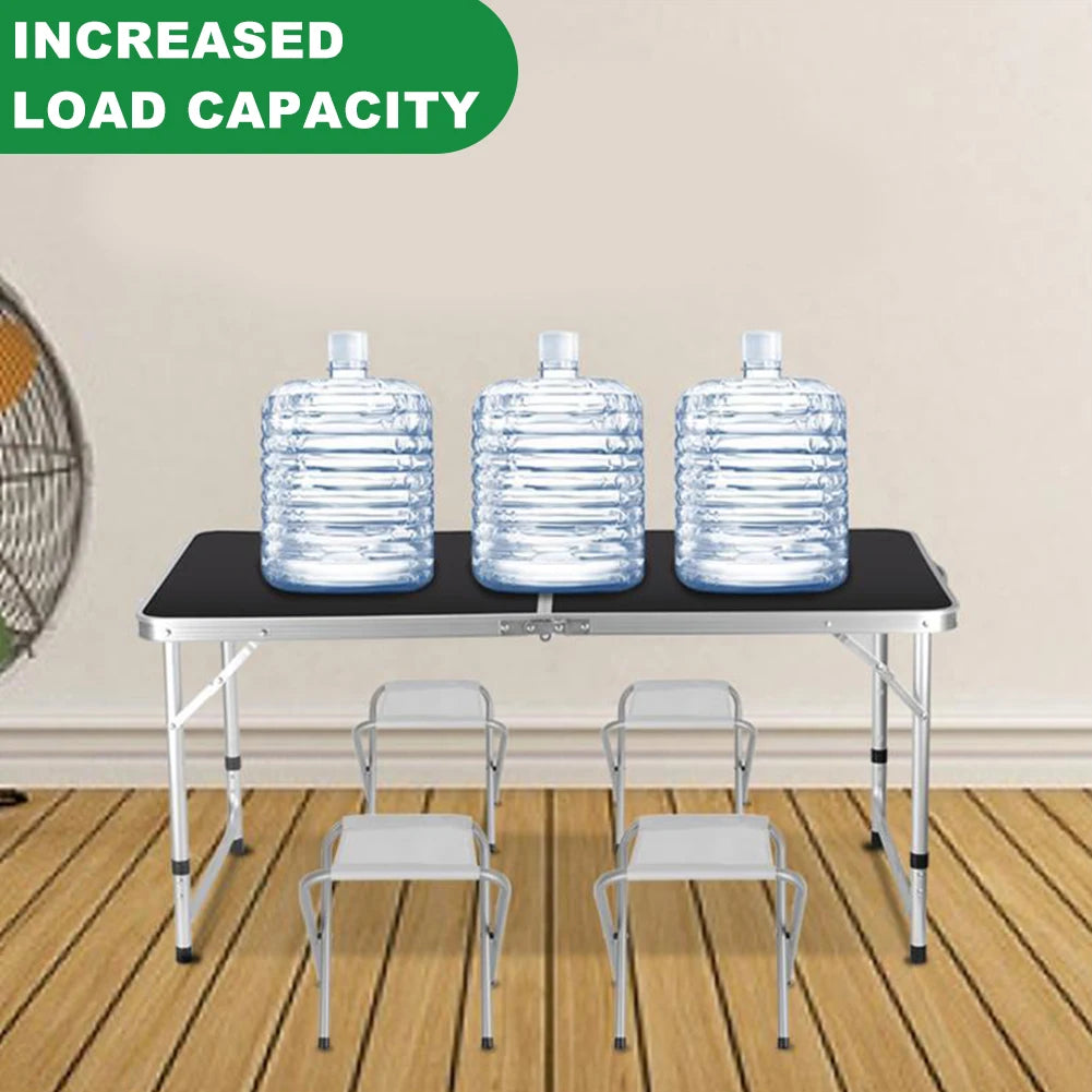 Foldable Camping Table with Handle Portable Picnic Table Folding Aluminum Camp Table for Indoor Outdoor Patio Backyard Parties