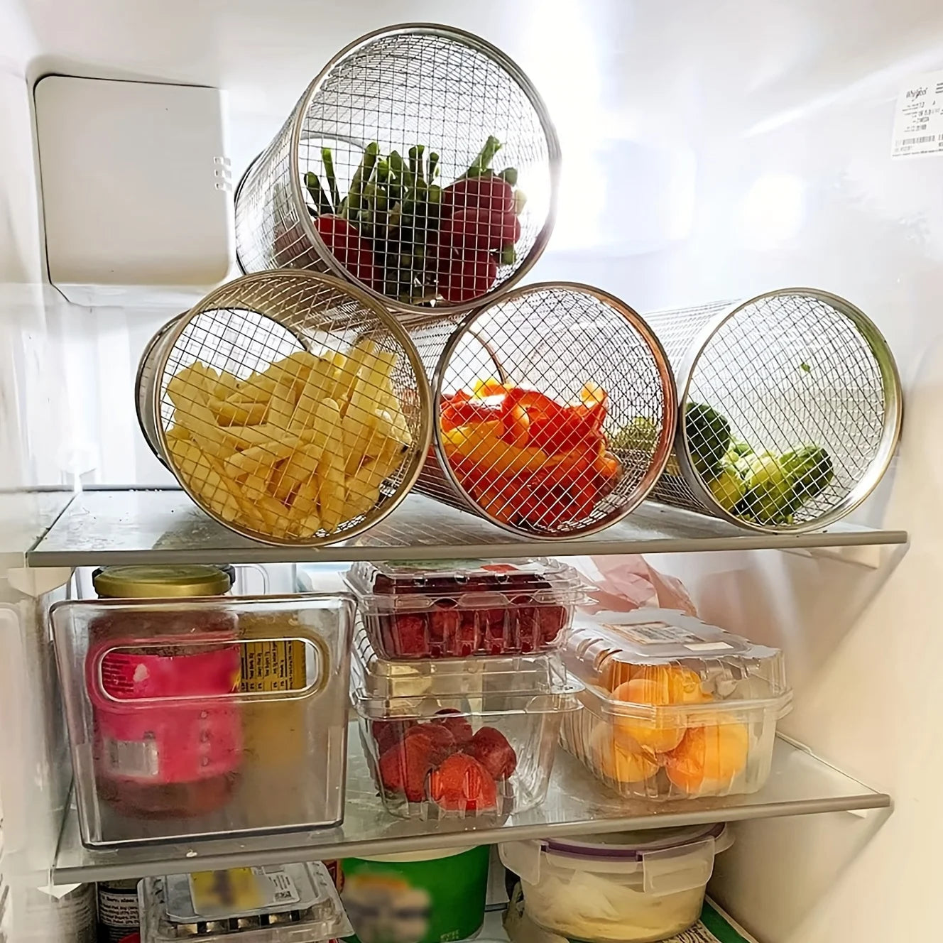 BBQ Cooking Grill Outdoor Portable BBQ Grate Cylinder Grilling Baskets for Outdoor Camping Picnic Cookware BBQ Tools