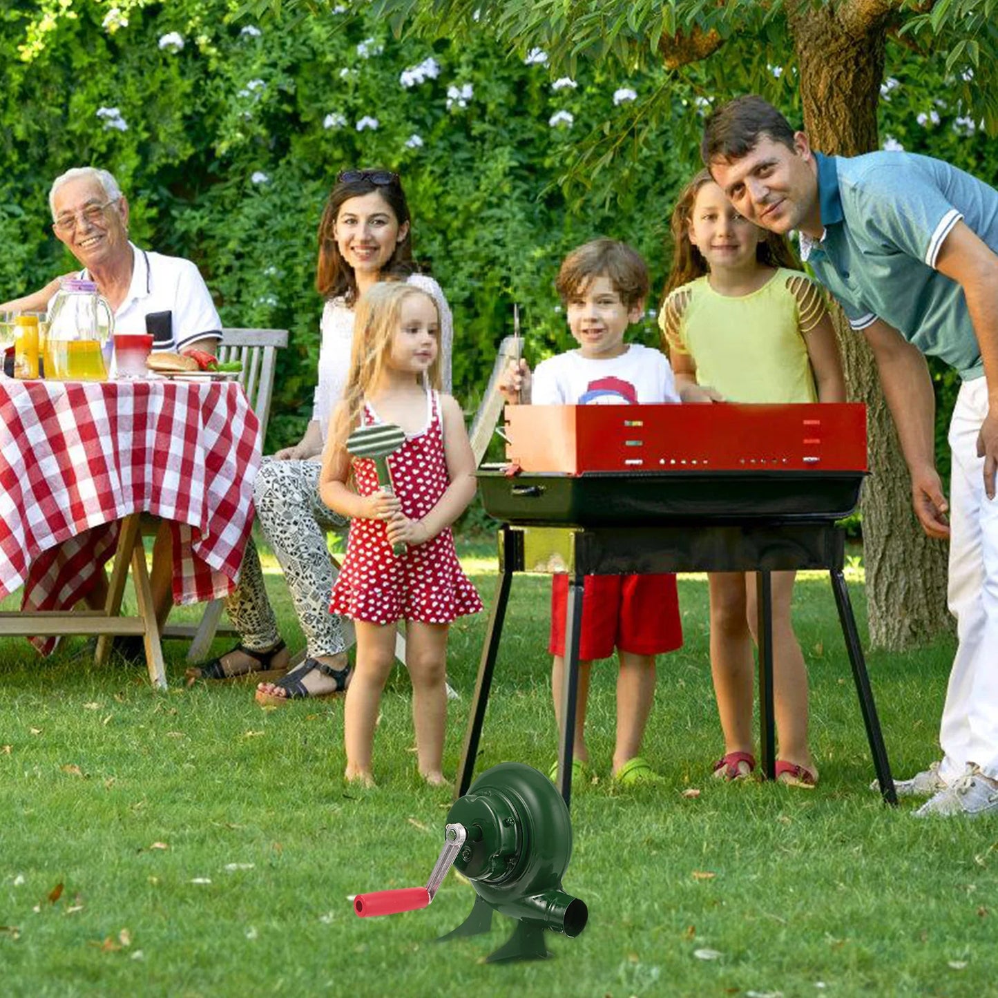 Hand Blower Portable Fire Air for Grill Fireplace Stove Held Iron Camping Barbecue Fan