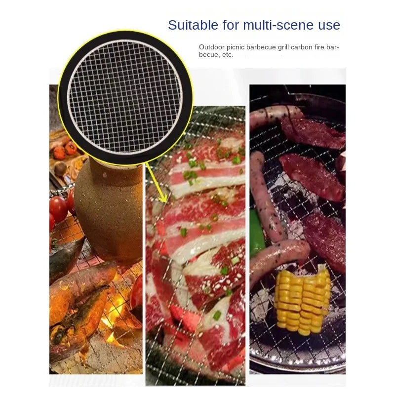 Stainless Steel BBQ Grill Mesh Home Roast Net Cooking Grate Grilling Grate Tool Camping Pot Firewood Rack Accessories