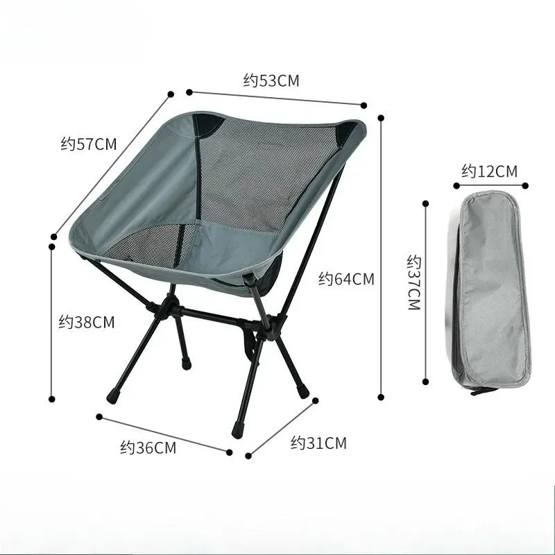 Outdoor Camping Chair Folding Moon Beach Chair Portable Leisure Travel BBQ Fishing Chairs Detachable Picnic Outdoor Furniture