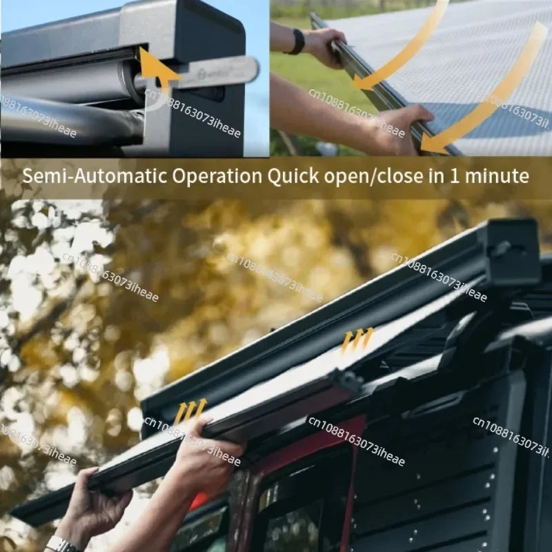 FOR 2.5*2.5m Car Roof Side 4x4 4wd Fast Open Sun Shade Retractable Vehicle Side Awning for Car