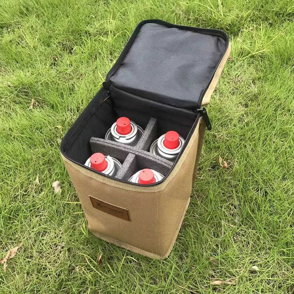 Outdoor Camping Storage Bags for 250g Cassette Furnace Gas Cylinders Organizer Bags Picnic Camp Propane Stove Utensils Handbags