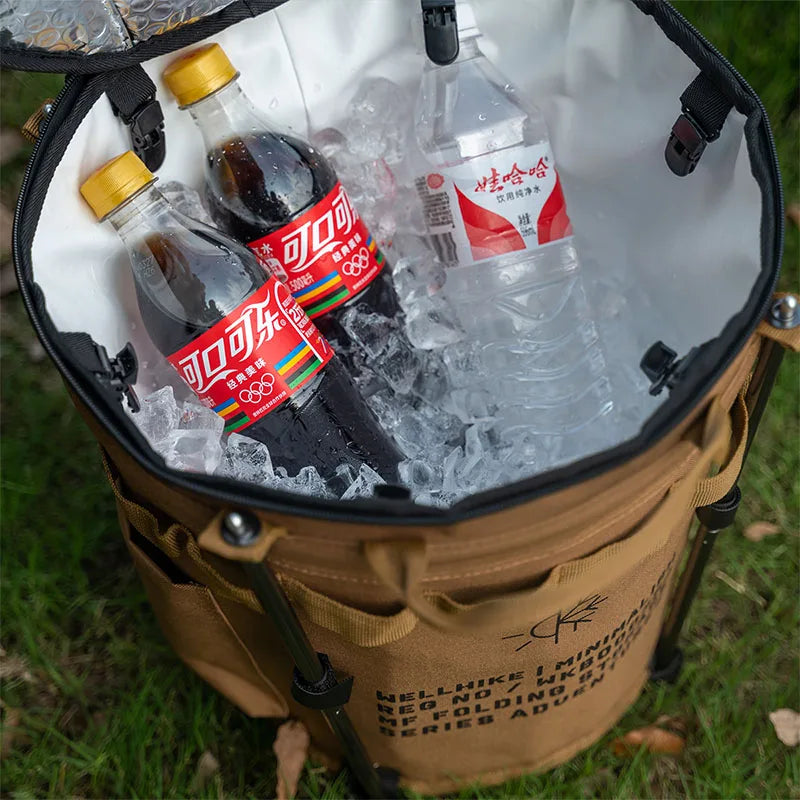 WELLHIKE Portable Collapsible Outdoor Camping Ice Bucket Car Carrying Round Bucket Insulation Keep Cold Keep Fresh Bag