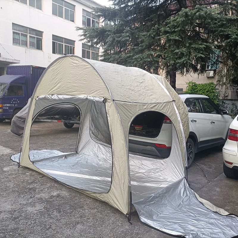 Car Rear Tent with Floor, SUV Back Tent Stand, Freely Hatchback Tent, Generous Vertical Height, Reliable in All Elements