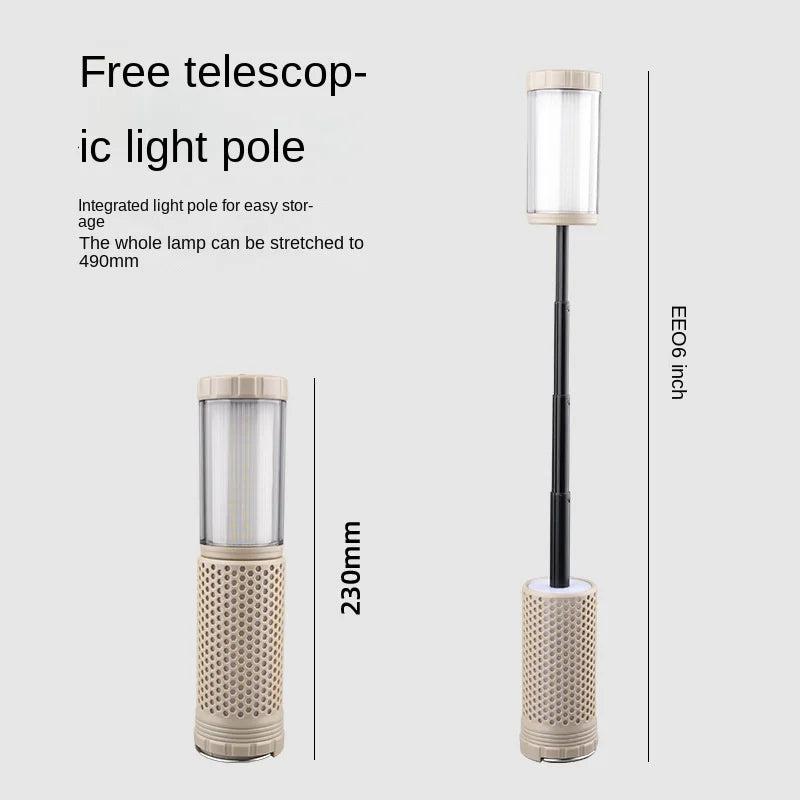 Telescopic Atmosphere Camping Light Outdoor Warm Color Unlimited Dimming Camping Tent Portable Camping Light