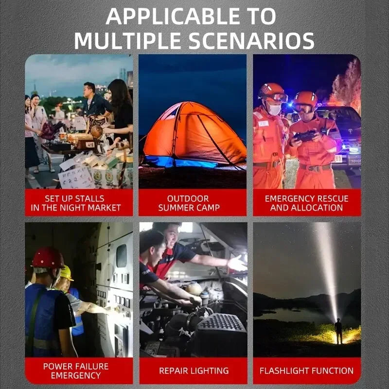 Solar LED Camping Light Bulb 6 Lighting Modes USB Rechargeable Power Bank Outdoor BBQ Tents Hanging Emergency Light