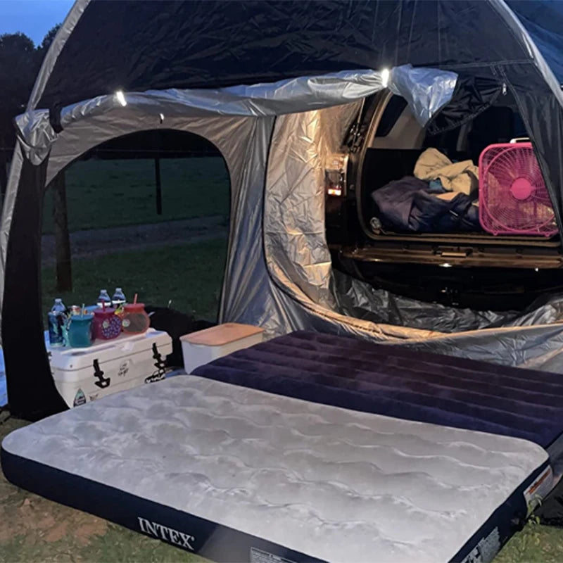 Car Rear Tent with Floor, SUV Back Tent Stand, Freely Hatchback Tent, Generous Vertical Height, Reliable in All Elements