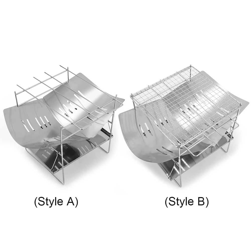 Bonfire Stand Portable Camping Fire Grill Folding Outdoor Wood Burner Stainless Steel Campfire Stove for Outdoor Backyards