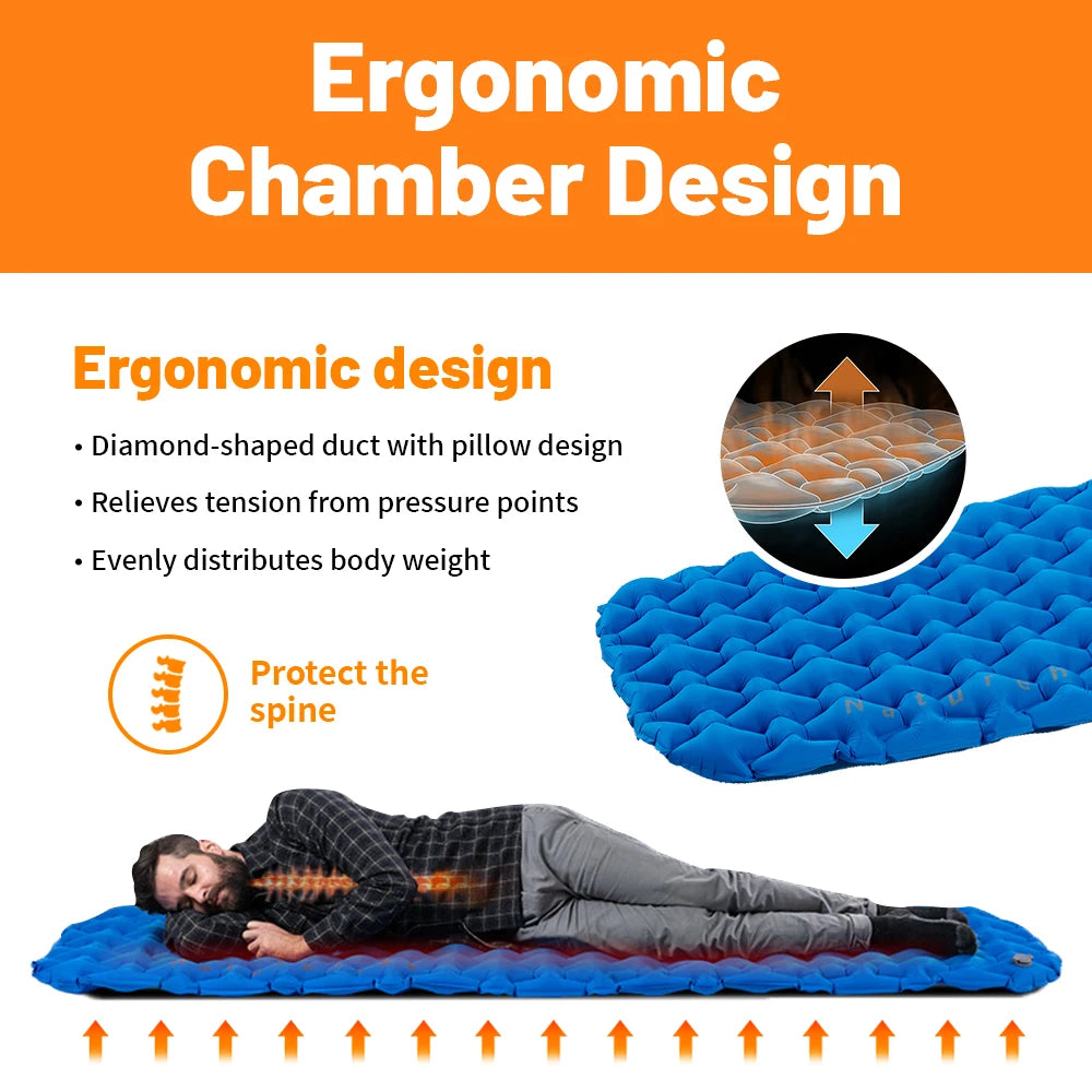 Naturehike Inflatable Mattress Camping Mattress Air Mattress Ultralight Outdoor Sleeping Pad Folding Bed Hiking Sleeping Mat