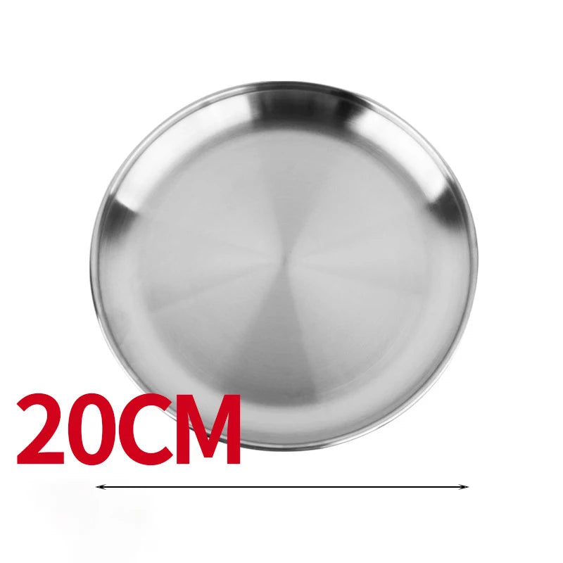 Camping Tableware Plate Stainless Steel Portable Cutlery Camping Supplies Outdoor Picnic Tourist Dishes Camping Utensils