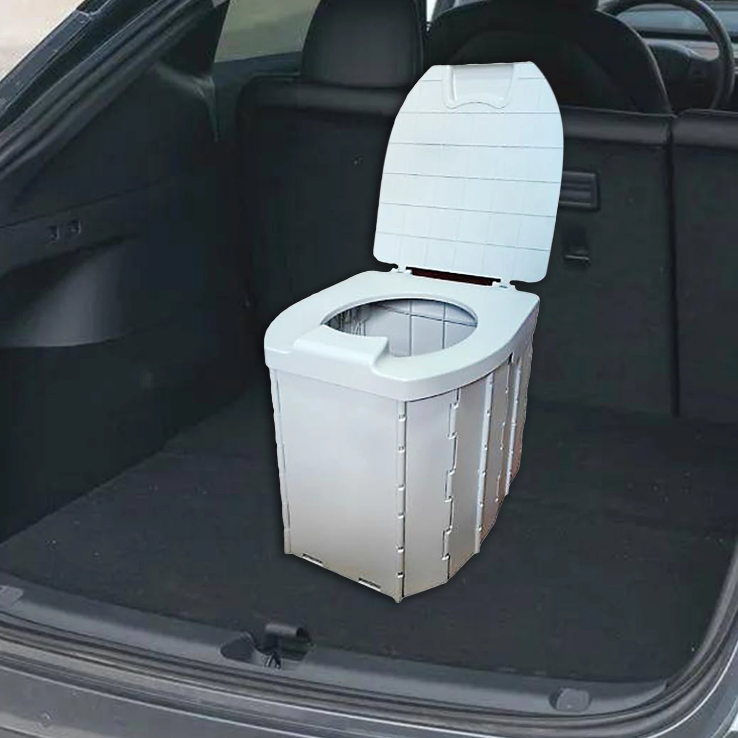 Folding Camping Toilet with Storage Bag Adults Portable Toilet with Lid Outdoor Toilet for Beach Hiking Long Trips Fishing Car