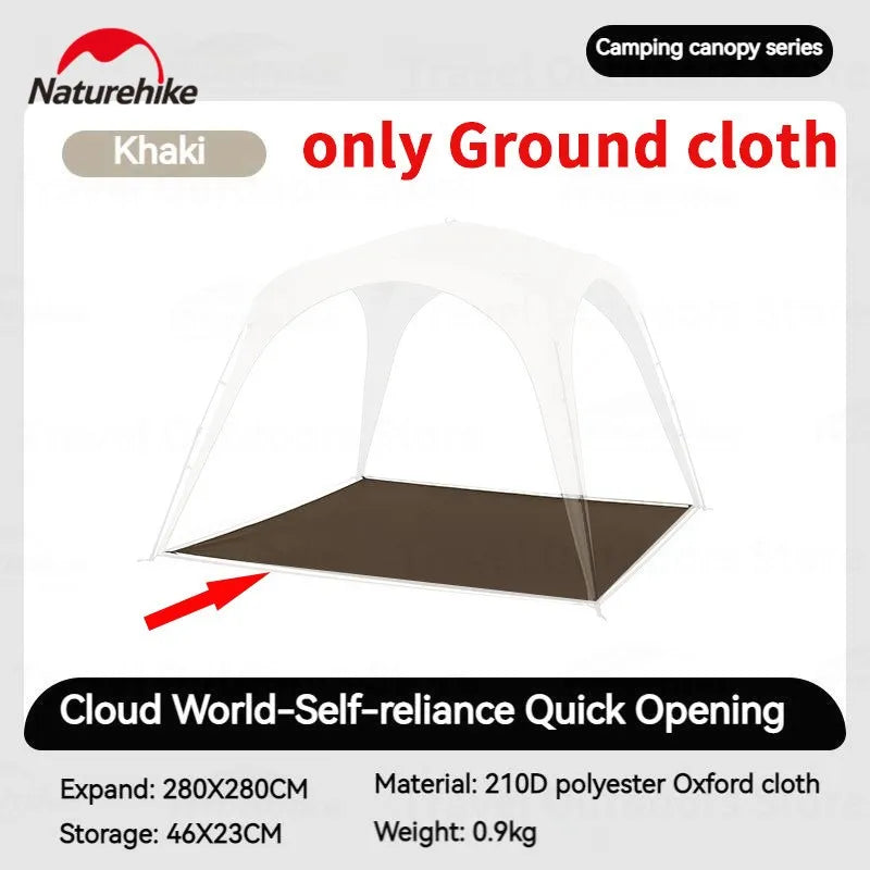 Naturehike Awning 10㎡ camping Tarp Shelter Canopy Quickly open 4 Persons Large Shade  Titanium Vinyl Black UPF50+ Waterproof