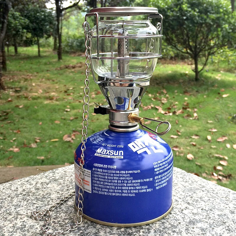Medium Portable Glass Cover Outdoor Camping Lantern Tent Lamp Outdoor Light Gas Lamp