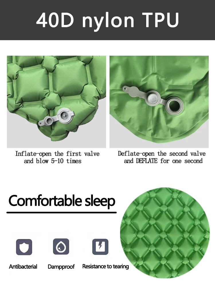 Camping Inflatable Mattress In Tent Folding Camp Bed Sleeping Pad Picnic Blanket Travel Air Mat Camping Equipment