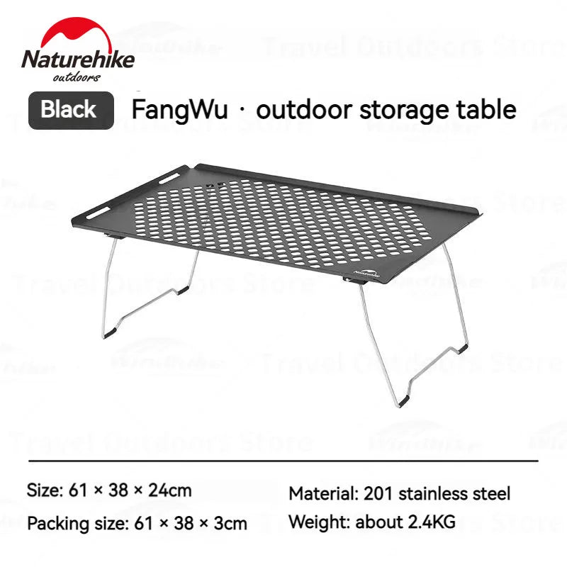 Naturehike Outdoor Folding Table Stainless Steel Camping Table Picnic Barbecue Chicken Rolls Outdoor Table Portable Picnic Table